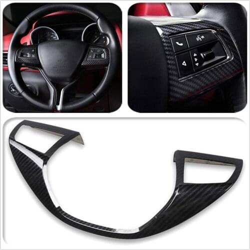 For 2016 -2019 Maserati Levante 2014-2019 Maserati Geberit ABS black carbon fiber exterior steering wheel cover trim