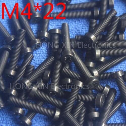 M4*22 Black 22mm 1pcs Round Head nylon Screw plastic bolts brand new RoHS compliant Fasteners Assortment PC/board DIY