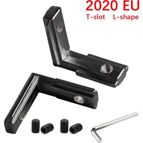 Black T-Slot L-Shape Internal Corner Joint Bracket Connector Built-in Corner Slot Connector for 2020 Alu profile with M5 Screw