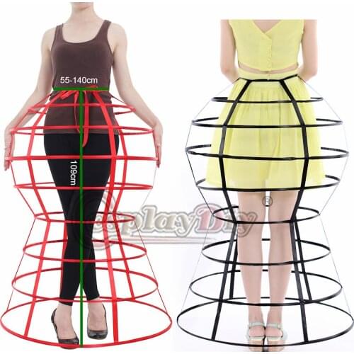 Cosplaydiy Ladys Victorian Crinoline Ball Gown Underskirt Hoop Women Wedding Skirt Bustle Bell Cage Skirt Petticoat L320