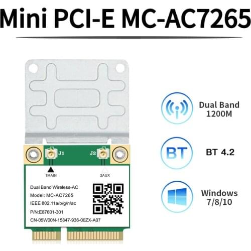 Dual Band Atheros WiFi Bluetooth Card 433Mbps Qualcomm AW-CM251HMB 802.11a/b/g/n/ac 2.4/5G BT 4.0 Wireless Mini PCI-E Wlan