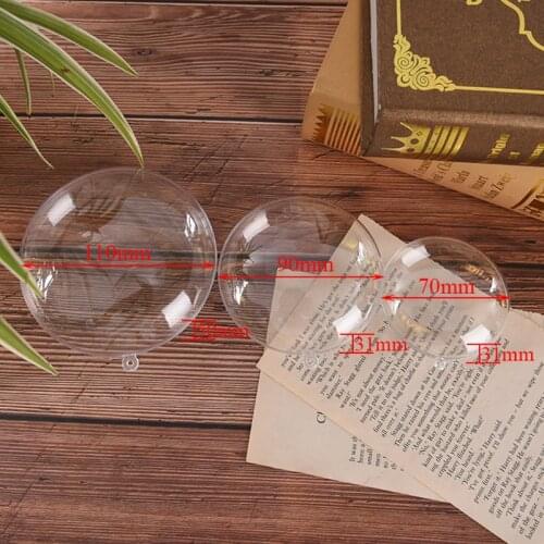 1/3Type 1Set Flat Round Clear Bath Bomb Molds Crafting Mold Plastic Fillable Ball Mould Ornament Christmas Ball DIY Accessories