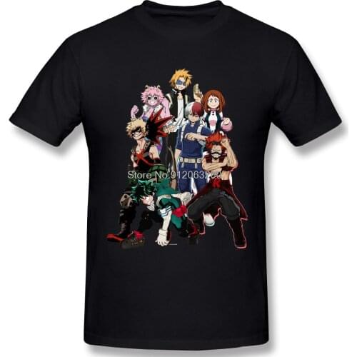 Team Classic Print T-Shirt My Hero Academia For Men Fashion Cotton Tees Harajuku TShirt Streetwear