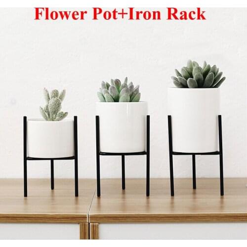 Flower Pot Standing Balcony Garden Plant Metal Iron Planter Home Decor
