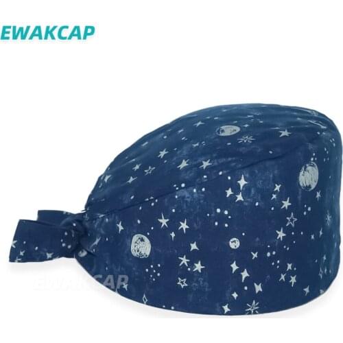 Unisex Cotton Scrub Cap Dentist Cap Women Men Cartoon Anime Printing Cap Pet Veterinary Beauty Pharmacy Lab Work Cap Doctor Caps