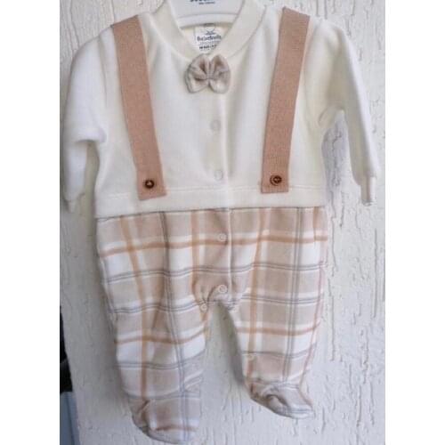 ERKEK YENİ DOĞAN TULUM SALOPET ASKILI PAPYONLU PATİKLİ TULUM %100 PAMUK