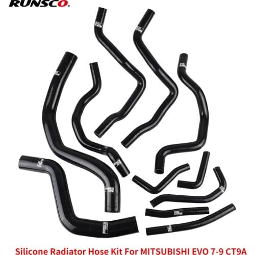 Silicone Radiator Hose Kit For Mitsubishi Lancer EVO EVOLUTION 7 8 9 CT9A 4G63 Black/Blue/Red 11Pcs/set