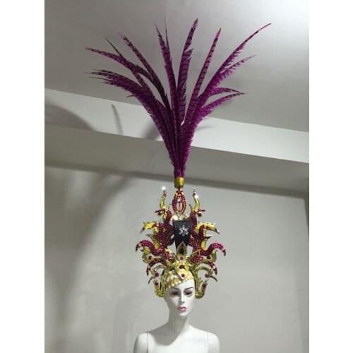 Latin dance Samba accessories Fashion exquisite headdress feathers Delicate dance shows accessories Samba clothing
