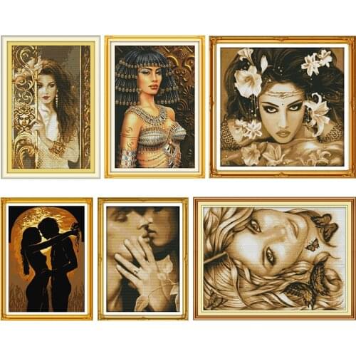Cleopatra Cross Stitch Kit Patterns Stamped Patterns 11CT 14CT Counted Printed Crafts Embroidery Needlework Gift Decoration Sets