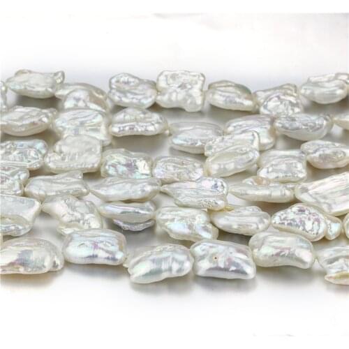 Natural 11-13mm white biwa pearl strands loose beads women lady jewelry DIY