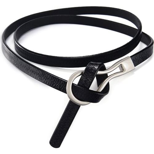 New Thin Leather Belt Female Bow Leisure Belts For Women Loop Strap Belts Knotted Dress Coat Waistband Accessories