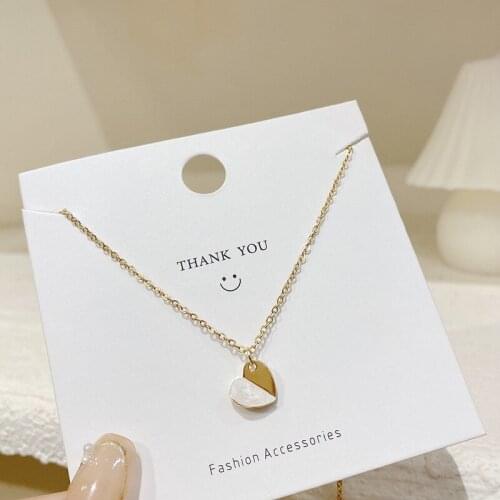 Origin Summer Korean Trendy Asymmetric Love Heart Pendant Necklace for Women Stainless Steel Metal Chain Necklace Jewellery