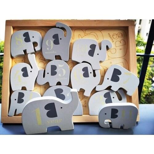 12pcs Kids Wooden Toy Elephant Grow Puzzle 3D Math Stacking Jigsaw Balance for baby Education early Learning