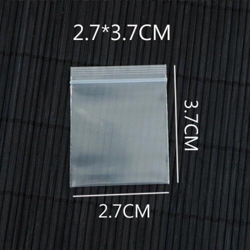 1000 pcs/LOT Small 2.7x3.7cm Plastic Bags Jewelry Ziplock Zip Zipped Lock Reclosable Poly Clear Packaging Bag