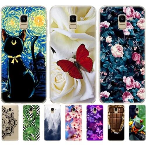 Silicone case FOR Coque Samsung Galaxy J6 2018 Cover EU J600 J600F SM-J600F Soft tpu Phone Back For Samsung J6 2018 Case paint