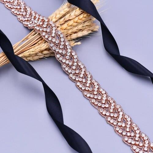 TRiXY S216-S Stunning Wedding Belts Rhinestone Sash Wedding Dress Belt Formal Bridal Sash Bridal Belt Wedding Dress Accessories