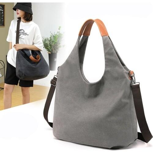 Women Large Capacity Handbag Shoulder Bags Totes Female Top-handle Bags Canvas Portable Crossbody Bags Ladies Messenger Bag
