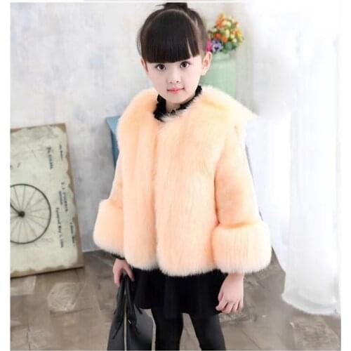 Warm 2018 Thickening Winter Faux Fur Girls Coat Children Outerwear Windproof Baby Girls Jackets For 2T 3 4 6 8 10 12 Years Old