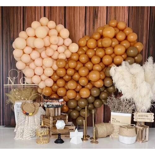 10Pcs/Lot 10inch Coffee Brown Latex Balloons Retro Avocado Green Skin Color Balloons Baby Shower Supplies Birthday Party Decor