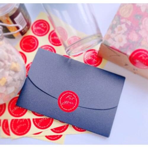 120 Pcs Hot Stamping Font Red Round Sticker Golden For You DIY Multifunction Self-adhesive Rose Seal Sticker Gift Package Label