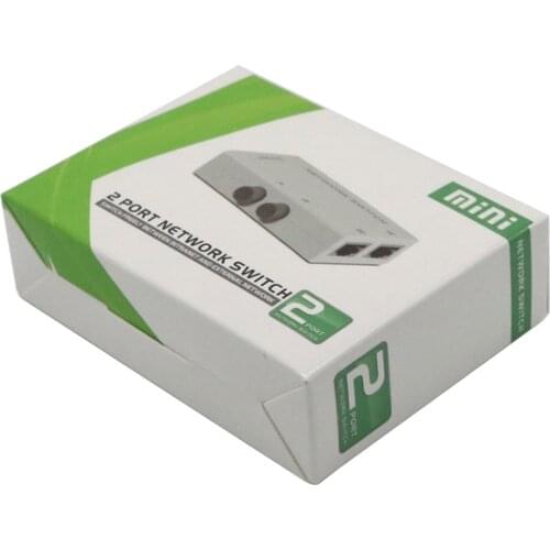 2 Port AB Manual Network Sharing Switch Box 2In1/1In2 RJ45 Network/Ethernet Mini Easy To Carry Can Be Placed On The Desktop