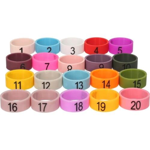 20 PCS Microphone Colored ID Rings Number 1 to 20 Multicolor Soft Silicone Ring for Distinguishing Microphones (Random Color)