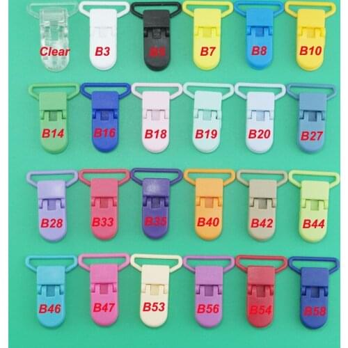 200pcs Mix 24 Colors 25MM Plastic Pacifier Clips/Suspender Clips with Gripping Teeth for Binky/Pacifier/Bib/Toy Holder Clip