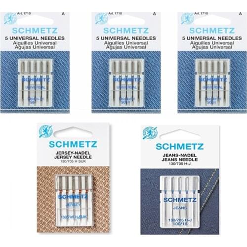 25Pcs Schmetz Household Sewing Machine Needles Universal Jersey Jeans Assorted Sizes for Singer Brother Janome and All Brands