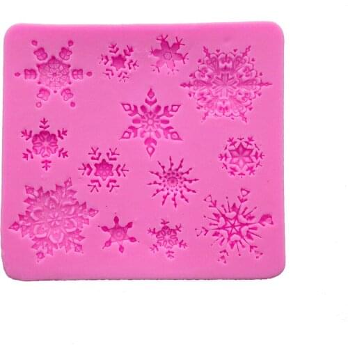 3D christmas decorations snowflake Lace chocolate Party DIY fondant baking cooking cake decorating tools silicone mold