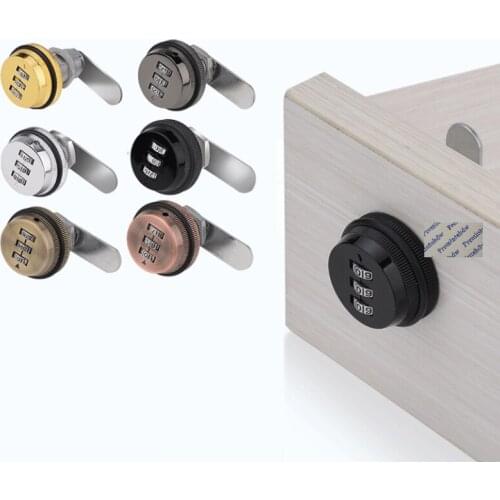 4Pcs Zinc Code Combination Cam Lock Keyless Mail Box Cabinet Drawer Gym Locker Turning Knob Gold Shiny Matte Gun Black Bronze