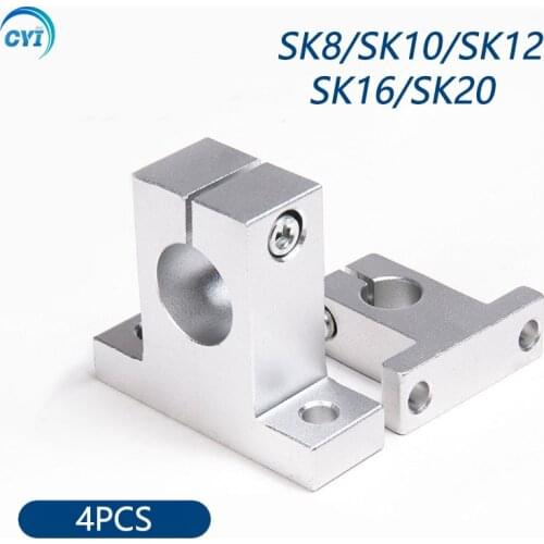 4pcs/lot SK8 SK10 SK12 SK16 SK20 8mm linear bearing rail shaft support XYZ Table CNC Router SH8A 3D printer Part