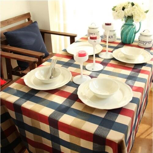 Free Shipping!Table clothe Tablecloth On The Table Towels Dinning Coffe Plaid Square Cotton Home Textile Overlay