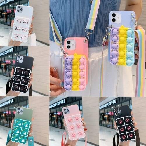 Coin Purses Pop Case For Huawei Honor 50 8A 8X 8C 8S 9A 9C 9X 9S 10i 20i 20s 20e 30s 30i 10 20 30 Lite Pro Wallet Bubble Cover