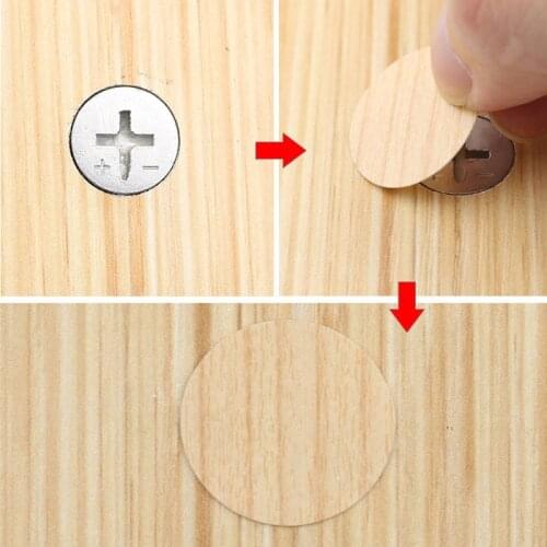 54PCS/Sheet Screw Hole Sticker Self-adhesive Decorative Films Screw Cover Caps Stickers for Wood Desk Cabinet Ornament