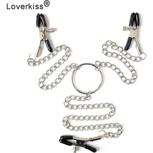 Loverkiss Clitoris Clips + Metal Nipple Clamps for Women,Sex Restraints Bondage Nipple Clips Adult Game Slave Bdsm Toys
