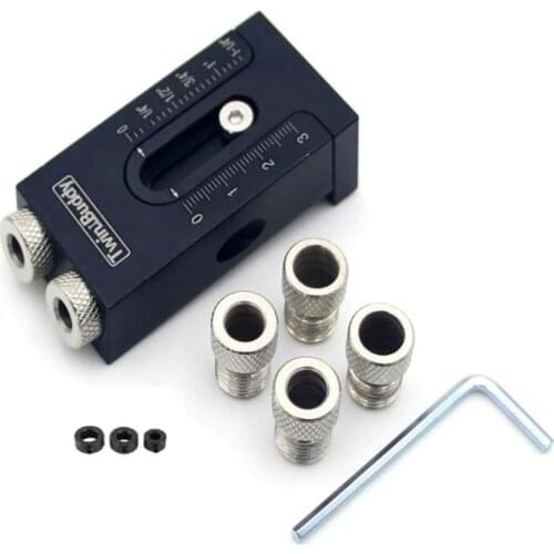 Pocket Hole Jig Kit 6/8/9.5mm Angle Drill Guide Woodworking Tool Hole Puncher Locator Jig Drill Bit Carpentry Tools