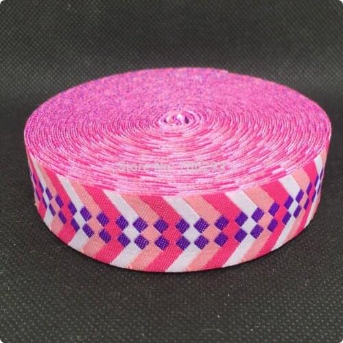 HOT!!! 2015 NEW wholesale 7/8'' 22mm Wide Geometric cool pink series Woven Jacquard Ribbon dog chain accessories 10yards/lot
