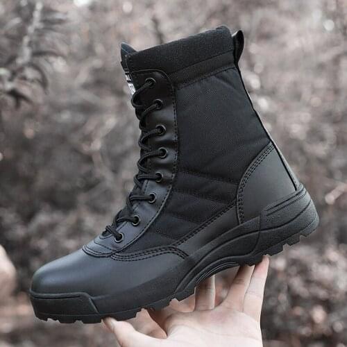 Tactical Military Men Boots Big Size Platforms High Top Mens Sneakers 2021 Martin Work Safety Shoes Man Combat Army Boots F03