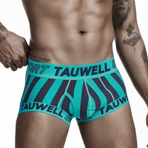 2020 Sexy Open Bulge Boxer Men Underwear Cotton Striped Mens Boxers Shorts Trunk Male Underpants Man Boxershorts Underware Slip