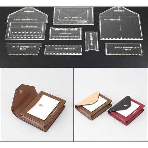 1Set DIY leather craft sewing pattern women shoulder bag Acrylic template set 12.5*9*2cm