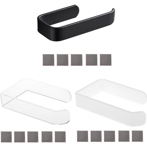 Wall Toilet Paper Holder Suction Stick On Self Adhesive Roll Paper Rack No Pounching Bathroom Towel Room Acrylic Holder