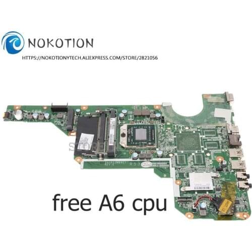 NOKOTION DA0R53MB6E0 DA0R53MB6E1 683029-501 683029-001 For HP Pavilion G4-2000 G6 G6-2000 G7-2000 Laptop Motherboard free A6 cpu