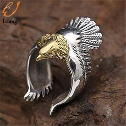 New Unique Creative Ring Copper Flying Eagle Vintage Ring Mens Fashion High Quality Animal Jewelry
