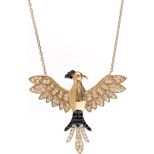 New Design Rosegold Phoenix Silver Necklace