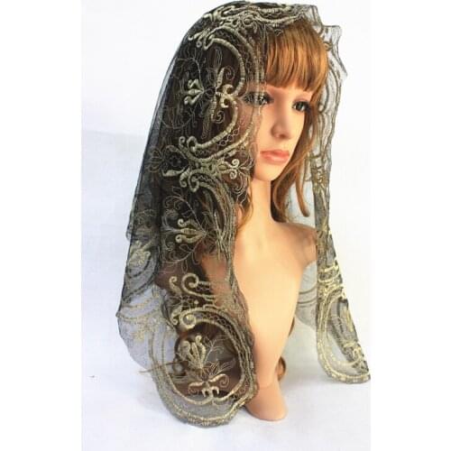 New Design Gold Lace Mantilla,Spanish Lace Mantilla