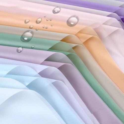 20pcs 5.5 Silk Solid Color Half Transparent Flower Wrapping Paper 60x60cm Waterproof Compound Korean Flower Wrapping Paper