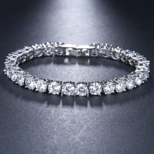 ORZTOON Vintage Luxury Silver Color Red Round Zircon Bracelets for Women Brass Chain Bracelet Trendy Female Jewelry Gift New