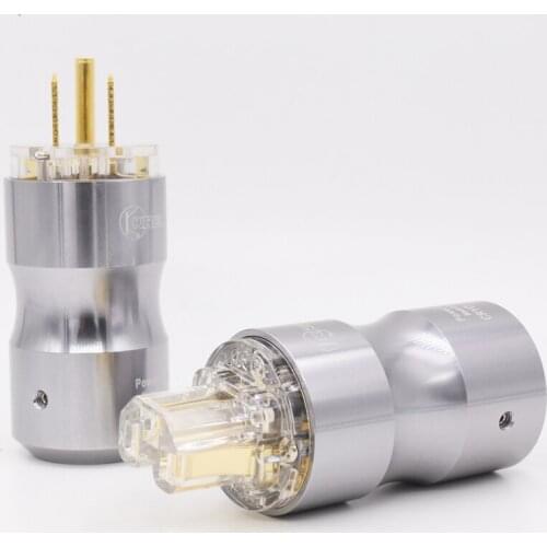 1 pair Krell Brass 24k gold plated Transparent US version Hifi audio AC cord power plug