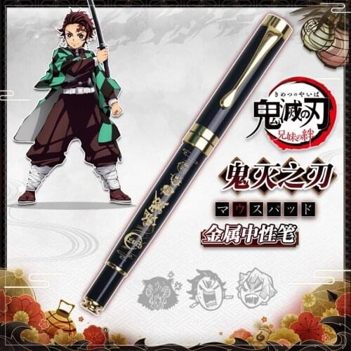 1pcs Anime Demon Slayer Kimetsu No Yaiba Gel Pen Kamado Tanjirou Nezuko Ballpoint Pen 0.5 Black Refill Pens