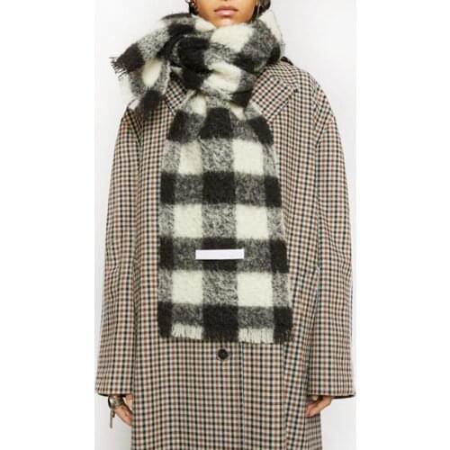 New AC Brand Plaid Soft Warm Winter Scarf Women Autumn Winter Knitted Pashimina Shawls Female Large blanket Scarfs luxury poncho